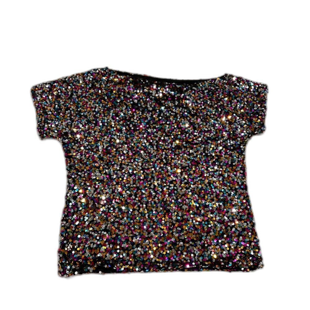 Anna-Kaci California Sequin Off Shoulder Top Sparkle Size XXL